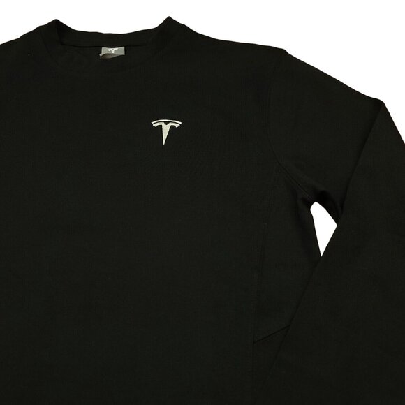 Tesla Adult S Sweatshirt Black Logo Crewneck Shirt Designed for Tesla Motors - Picture 5 of 12